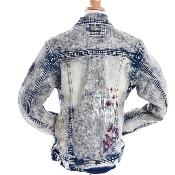 BOYS’ VINTAGE GRAPHIC BIKER JACKET - Picture 4 of 5